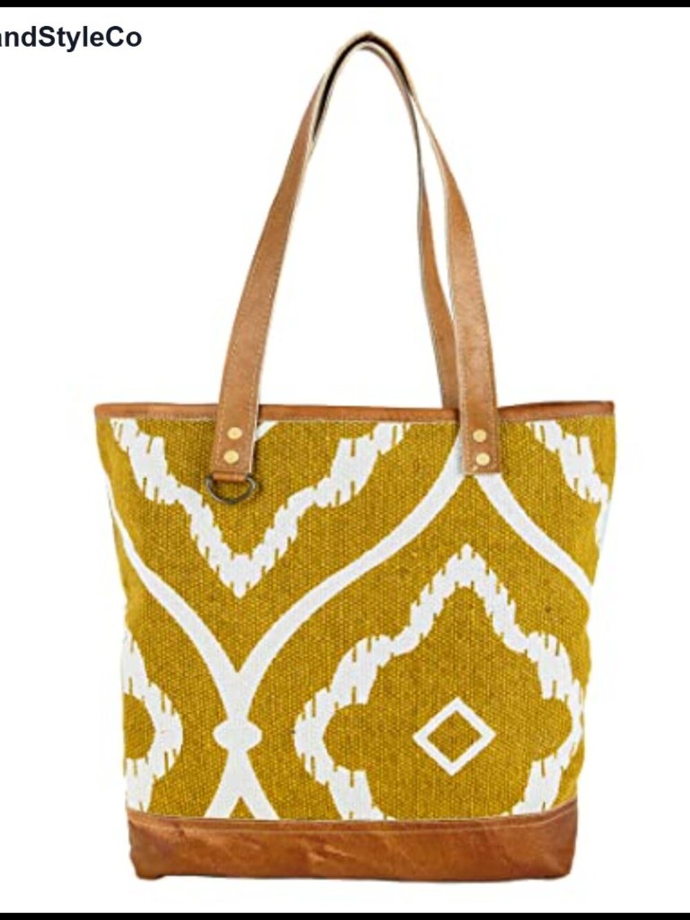 Upcycled Canvas Leather Satchel Tote Shoulder Bag